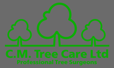 CM Treecare Green logo grey background